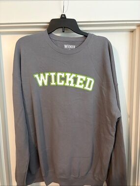 Women's Gray Crewneck Sweatshirt with Green Accent